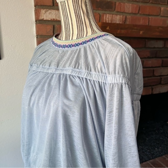 Free People Movement Sun Blissed Long Sleeve Cropped Top Balloon Sleeves Sz S - Picture 6 of 9